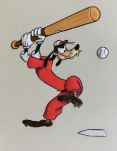 Leaning On Baseball Bat Mickey Mouse Mickey Mouse Goofy - Goofy